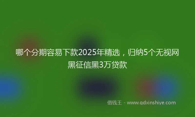 哪个分期容易下款2025年精选，归纳5个无视网黑征信黑3万贷款