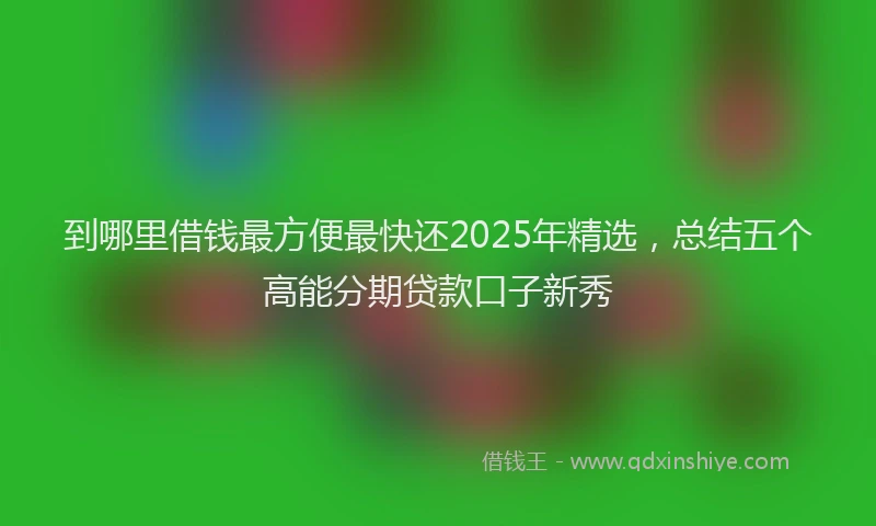到哪里借钱最方便最快还2025年精选，总结五个高能分期贷款口子新秀