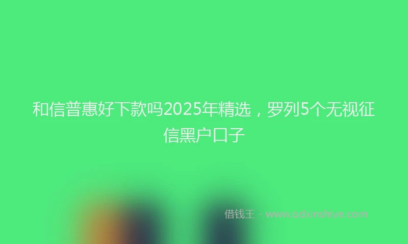 和信普惠好下款吗2025年精选，罗列5个无视征信黑户口子