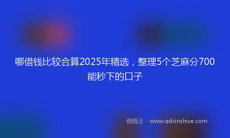 哪借钱比较合算2025年精选，整理5个芝麻分700能秒下的口子