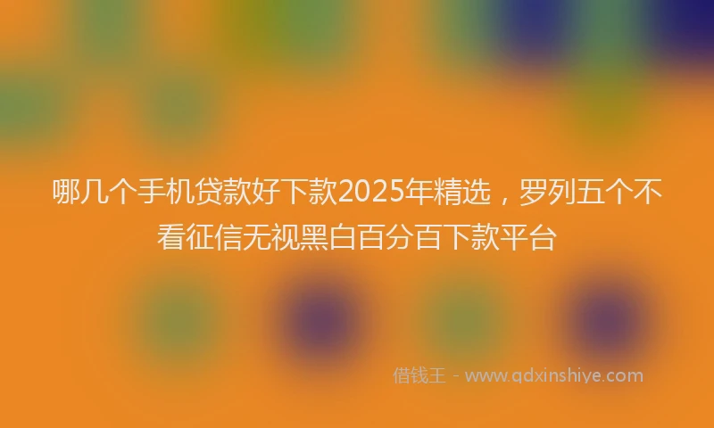 哪几个手机贷款好下款2025年精选，罗列五个不看征信无视黑白百分百下款平台