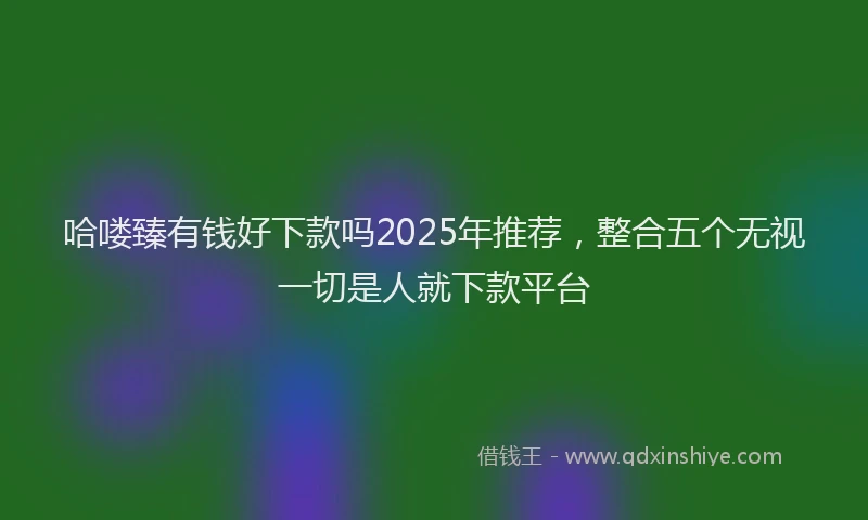 哈喽臻有钱好下款吗2025年推荐，整合五个无视一切是人就下款平台