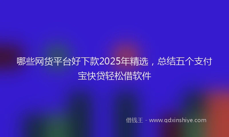 哪些网货平台好下款2025年精选，总结五个支付宝快贷轻松借软件