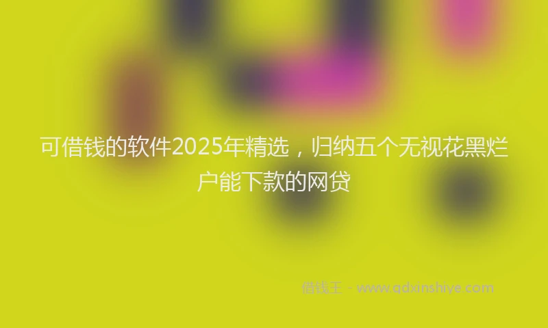 可借钱的软件2025年精选，归纳五个无视花黑烂户能下款的网贷