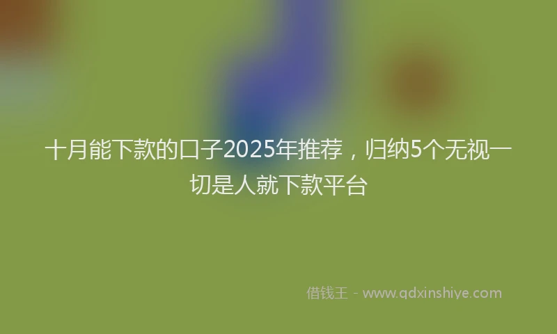 十月能下款的口子2025年推荐，归纳5个无视一切是人就下款平台