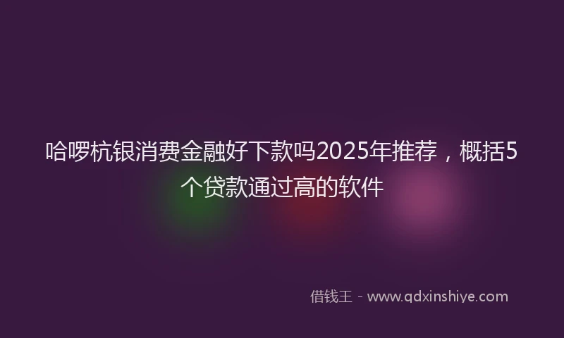 哈啰杭银消费金融好下款吗2025年推荐，概括5个贷款通过高的软件