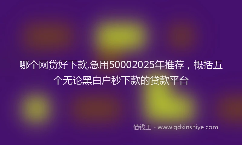 哪个网贷好下款,急用50002025年推荐，概括五个无论黑白户秒下款的贷款平台