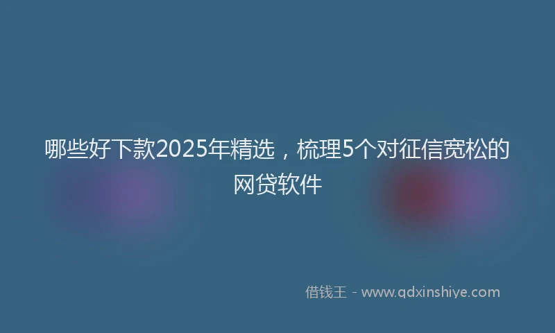 哪些好下款2025年精选，梳理5个对征信宽松的网贷软件