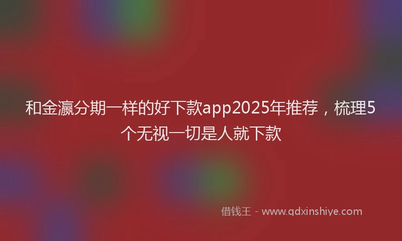 和金瀛分期一样的好下款app2025年推荐，梳理5个无视一切是人就下款