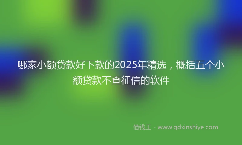 哪家小额贷款好下款的2025年精选，概括五个小额贷款不查征信的软件