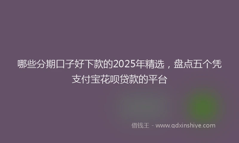 哪些分期口子好下款的2025年精选，盘点五个凭支付宝花呗贷款的平台