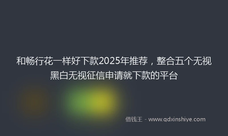 和畅行花一样好下款2025年推荐，整合五个无视黑白无视征信申请就下款的平台
