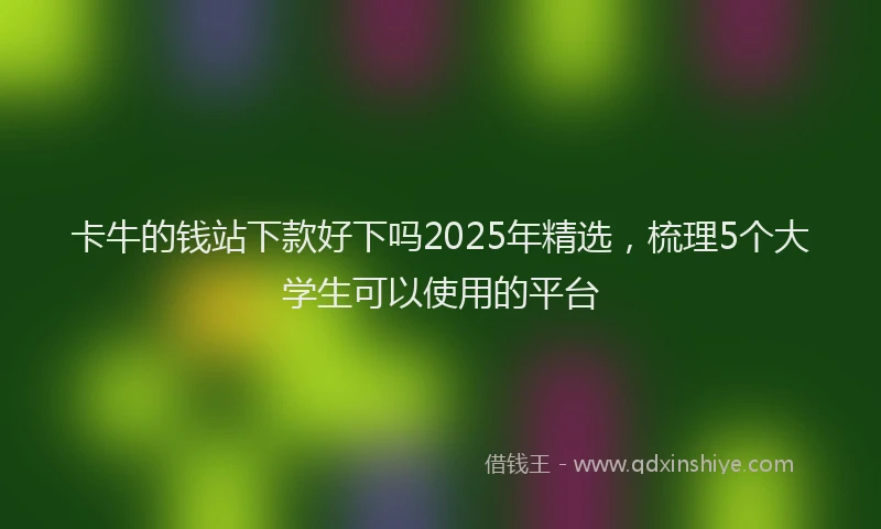 卡牛的钱站下款好下吗2025年精选，梳理5个大学生可以使用的平台