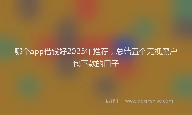 哪个app借钱好2025年推荐，总结五个无视黑户包下款的口子