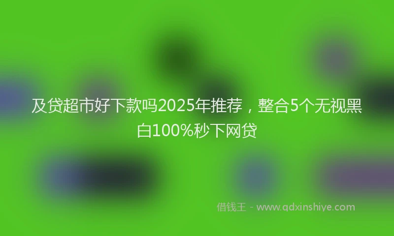 及贷超市好下款吗2025年推荐，整合5个无视黑白100%秒下网贷
