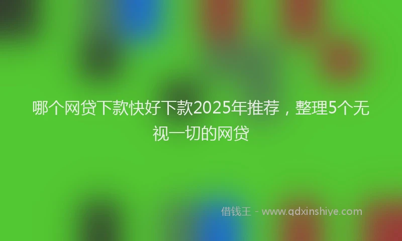 哪个网贷下款快好下款2025年推荐，整理5个无视一切的网贷