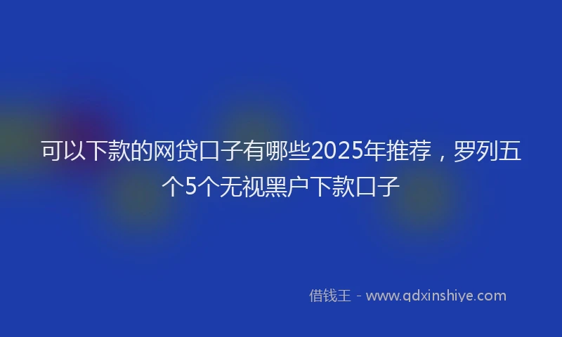 可以下款的网贷口子有哪些2025年推荐，罗列五个5个无视黑户下款口子