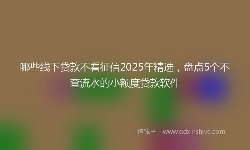 哪些线下贷款不看征信2025年精选，盘点5个不查流水的小额度贷款软件