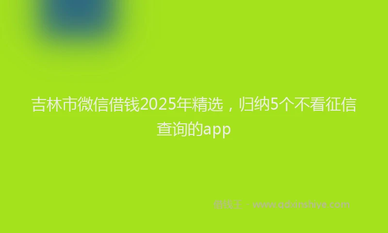 吉林市微信借钱2025年精选，归纳5个不看征信查询的app