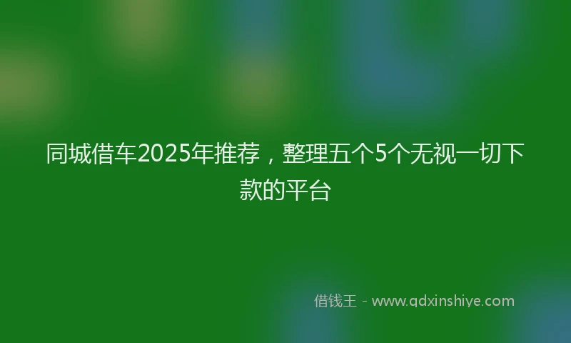同城借车2025年推荐，整理五个5个无视一切下款的平台