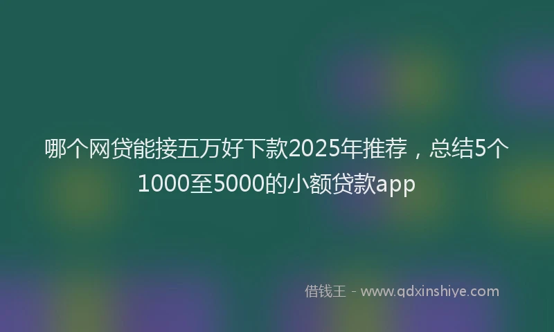 哪个网贷能接五万好下款2025年推荐，总结5个1000至5000的小额贷款app