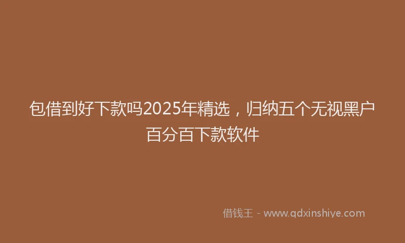 包借到好下款吗2025年精选，归纳五个无视黑户百分百下款软件