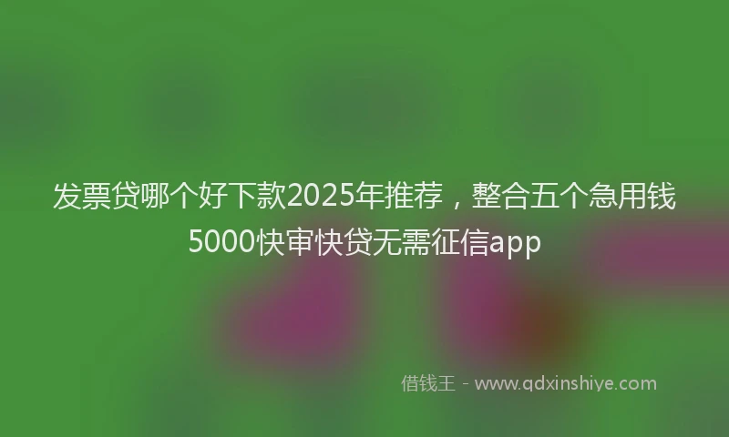 发票贷哪个好下款2025年推荐，整合五个急用钱5000快审快贷无需征信app