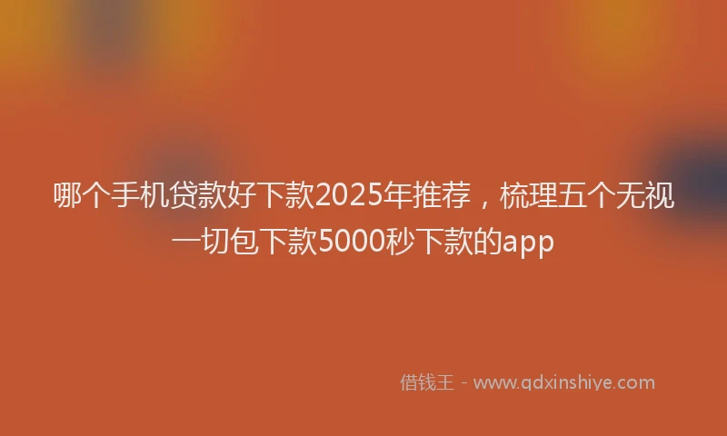哪个手机贷款好下款2025年推荐，梳理五个无视一切包下款5000秒下款的app