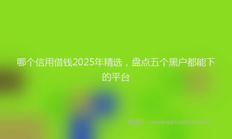 哪个信用借钱2025年精选，盘点五个黑户都能下的平台