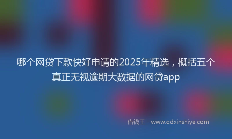 哪个网贷下款快好申请的2025年精选，概括五个真正无视逾期大数据的网贷app