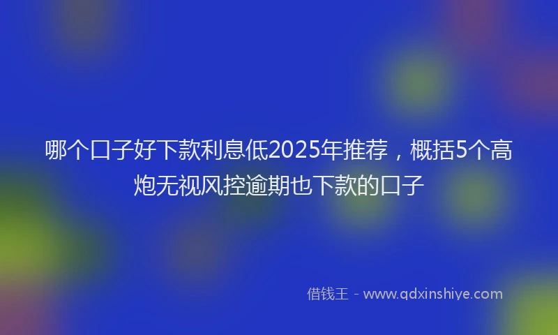 哪个口子好下款利息低2025年推荐，概括5个高炮无视风控逾期也下款的口子
