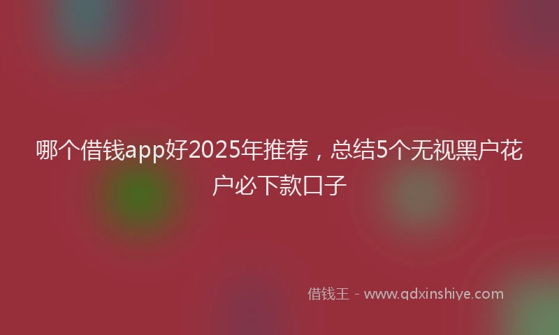 哪个借钱app好2025年推荐，总结5个无视黑户花户必下款口子