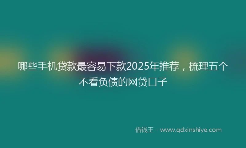 哪些手机贷款最容易下款2025年推荐，梳理五个不看负债的网贷口子