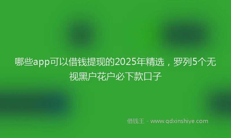哪些app可以借钱提现的2025年精选，罗列5个无视黑户花户必下款口子