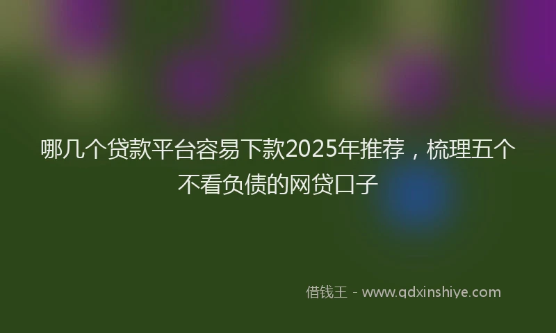 哪几个贷款平台容易下款2025年推荐，梳理五个不看负债的网贷口子