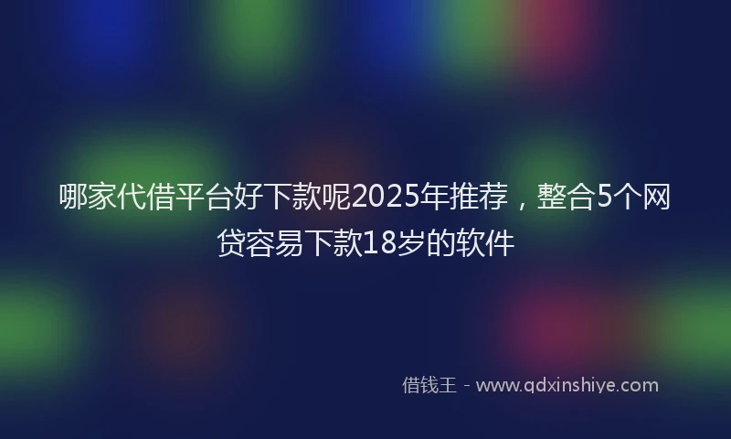 哪家代借平台好下款呢2025年推荐，整合5个网贷容易下款18岁的软件