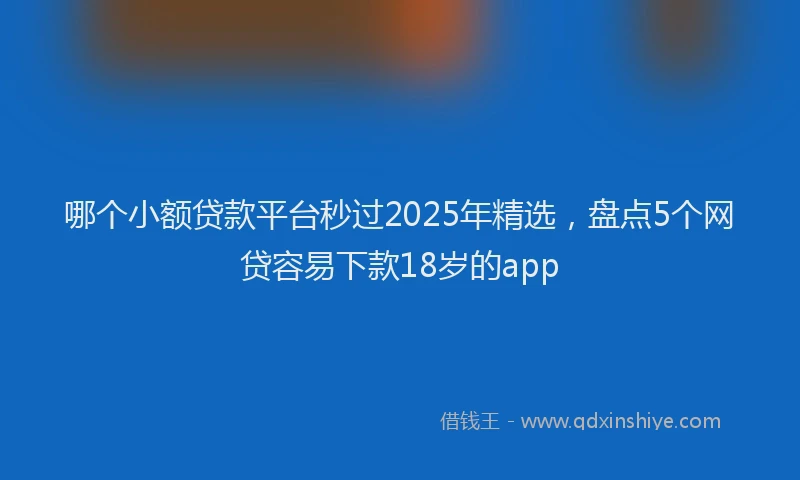 哪个小额贷款平台秒过2025年精选，盘点5个网贷容易下款18岁的app