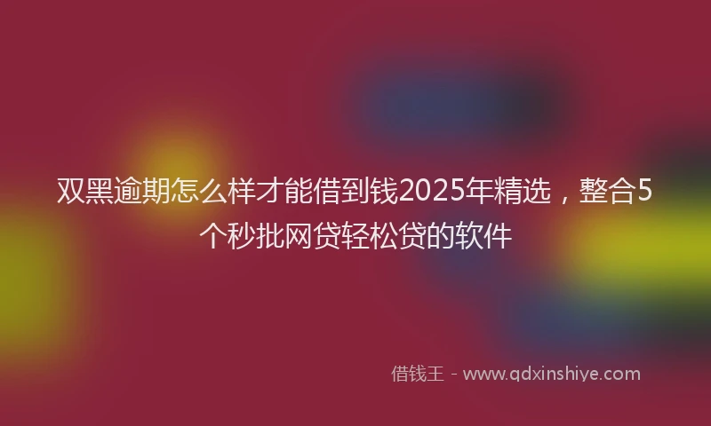 双黑逾期怎么样才能借到钱2025年精选，整合5个秒批网贷轻松贷的软件