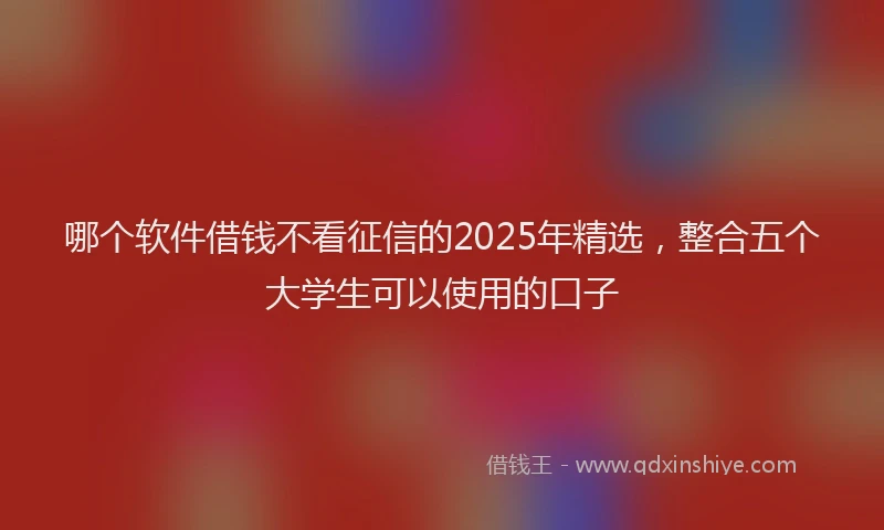 哪个软件借钱不看征信的2025年精选，整合五个大学生可以使用的口子