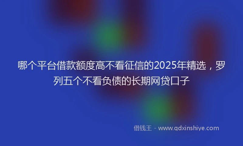 哪个平台借款额度高不看征信的2025年精选，罗列五个不看负债的长期网贷口子