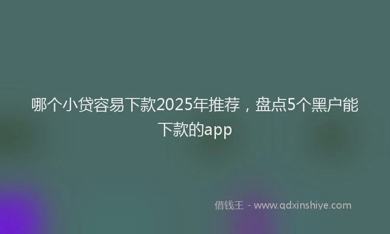 哪个小贷容易下款2025年推荐，盘点5个黑户能下款的app