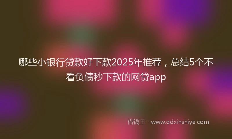 哪些小银行贷款好下款2025年推荐，总结5个不看负债秒下款的网贷app