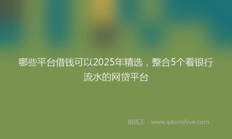 哪些平台借钱可以2025年精选，整合5个看银行流水的网贷平台