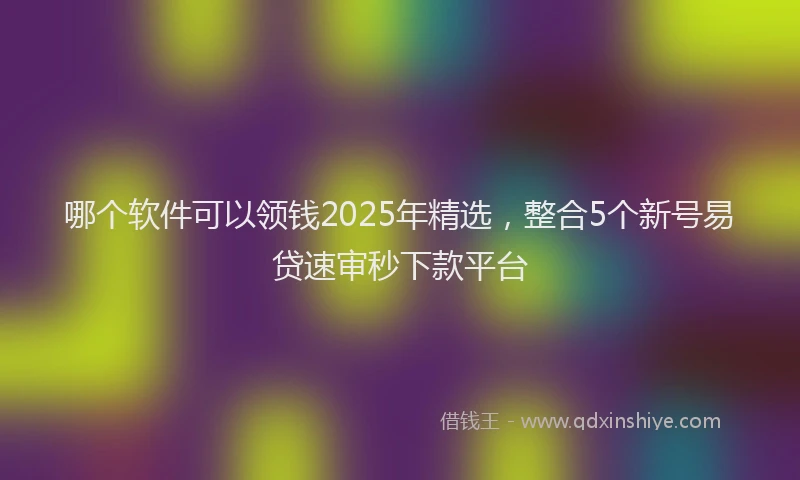 哪个软件可以领钱2025年精选，整合5个新号易贷速审秒下款平台