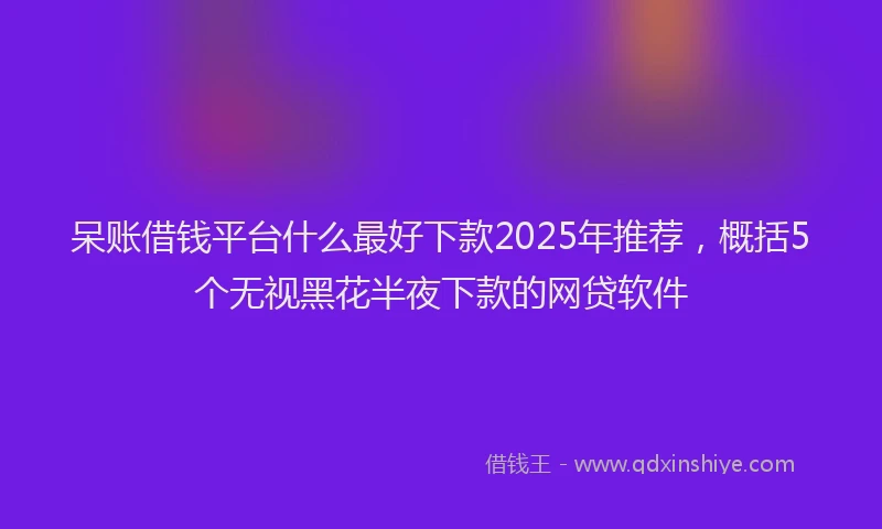 呆账借钱平台什么最好下款2025年推荐，概括5个无视黑花半夜下款的网贷软件
