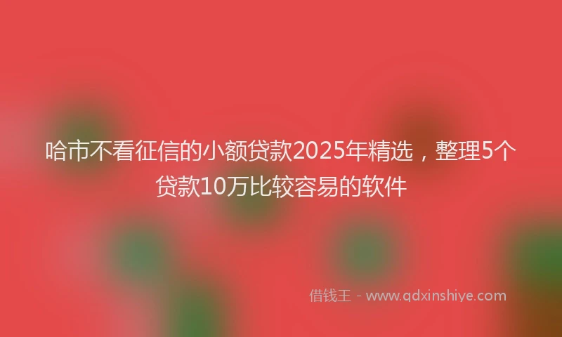 哈市不看征信的小额贷款2025年精选，整理5个贷款10万比较容易的软件