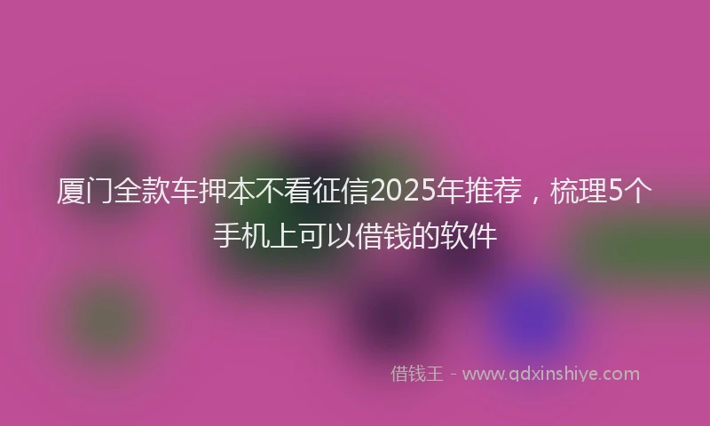 厦门全款车押本不看征信2025年推荐，梳理5个手机上可以借钱的软件