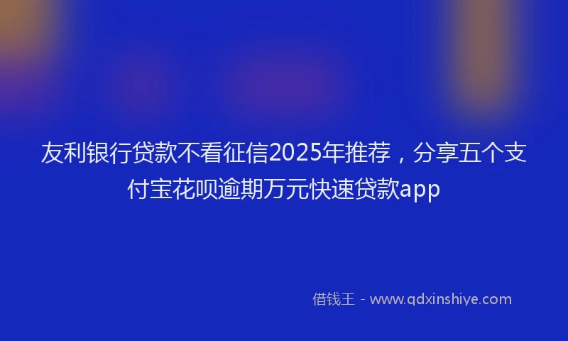 友利银行贷款不看征信2025年推荐，分享五个支付宝花呗逾期万元快速贷款app
