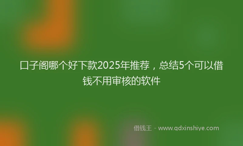 口子阁哪个好下款2025年推荐，总结5个可以借钱不用审核的软件