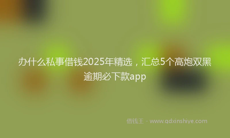 办什么私事借钱2025年精选，汇总5个高炮双黑逾期必下款app